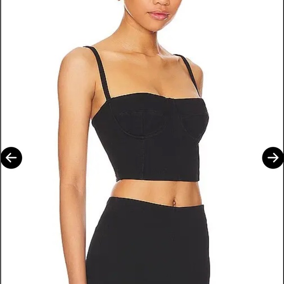 Good American Sleek Black Crop Top - Picture 2 of 8